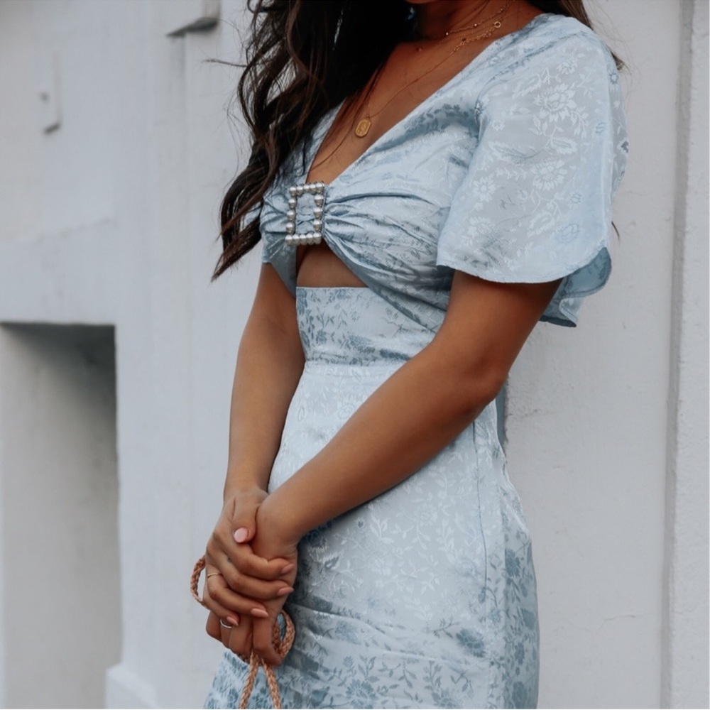 Song of Style French blue midi dress